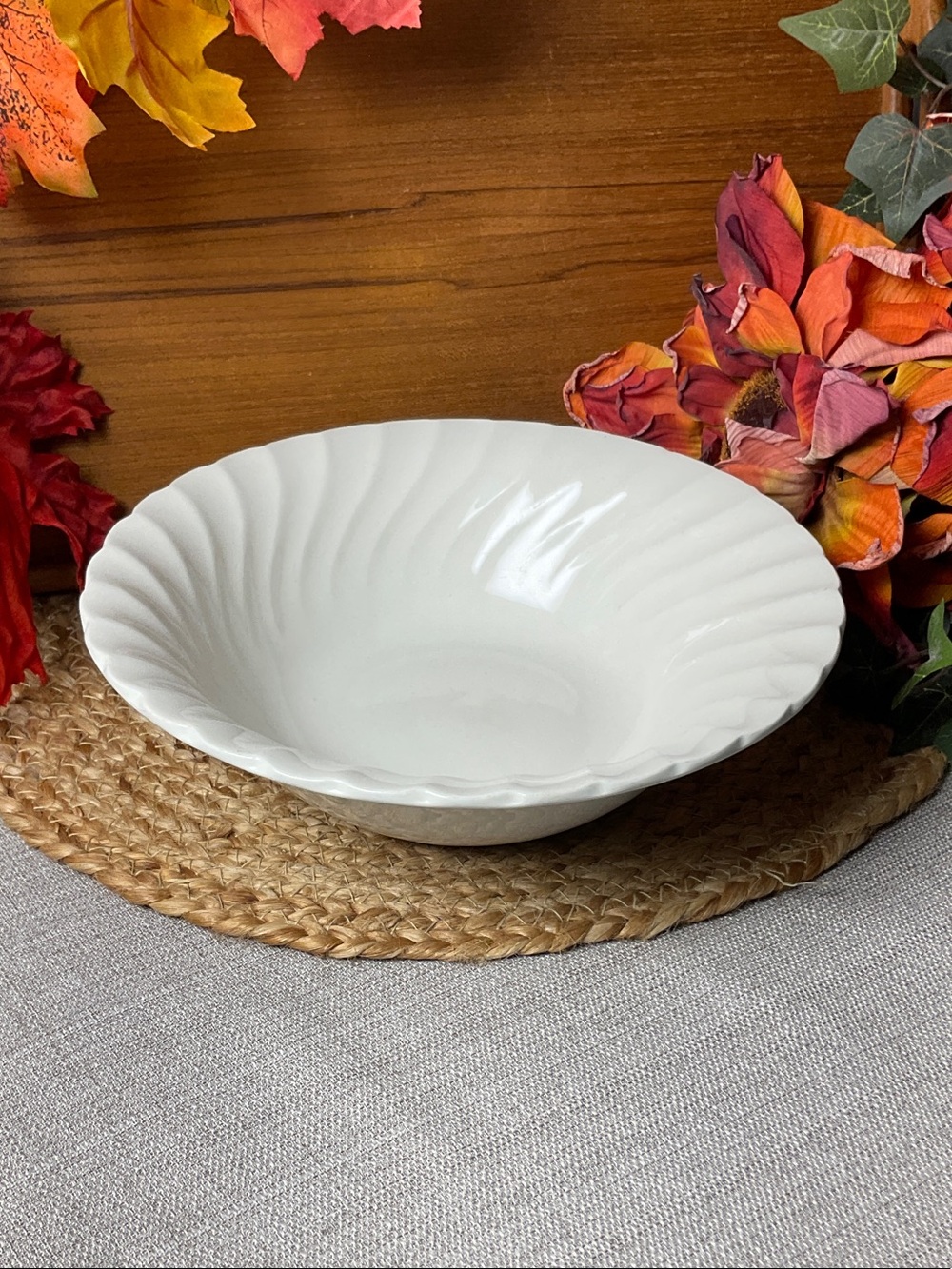 White Swirl Serving Bowl by Churchill made in Staffordshire England